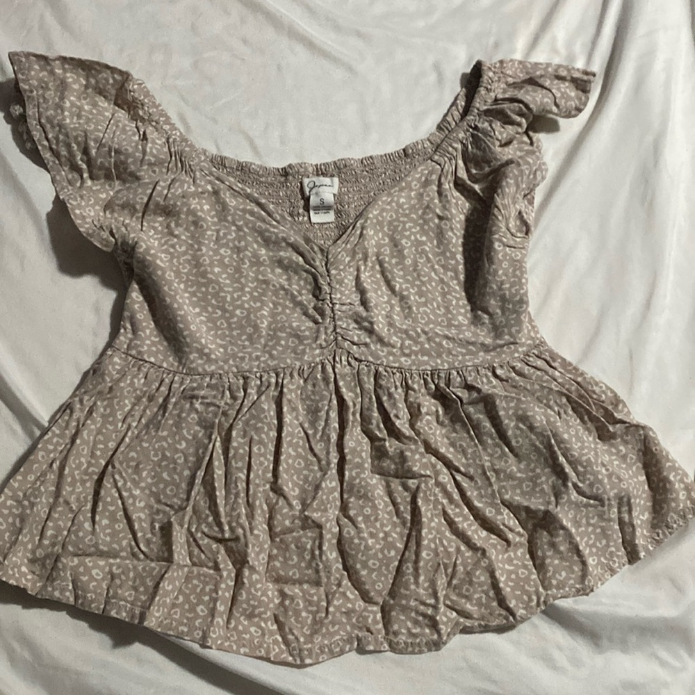 Japna cropped flowy shirt with animal print